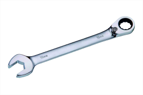 Ключ комбинированный полированный с трещоткой NON-SLIP