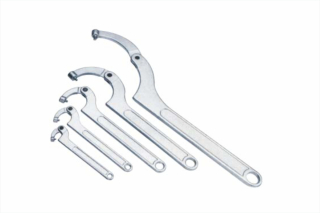 Adjustable hook spanner wrench type