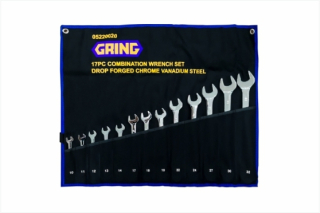 Double open end chrome plated wrench set