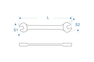 Double open end wrench