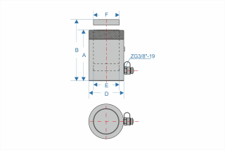 Einfachwirkende Zylinder mit Sicherungsmuter