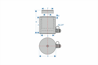Single-acting aluminum cylinder