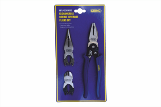 Exchangable double leverage pliers set