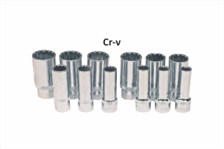 Spherical gear drive deep socket set 1/2