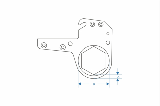 Hexagon cassettes for low profile hydraulic torque wrenches
